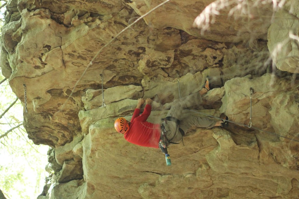 Crag-Daddoo gettin' horizontal on the Heresy roof