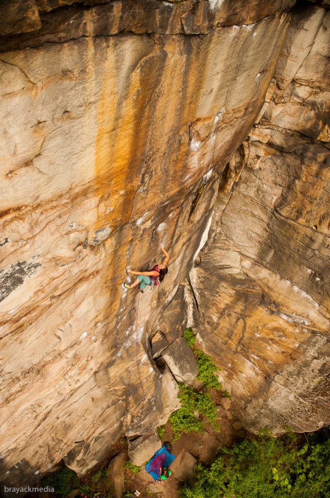 Mid-way up Thunderstruck (5.12b)