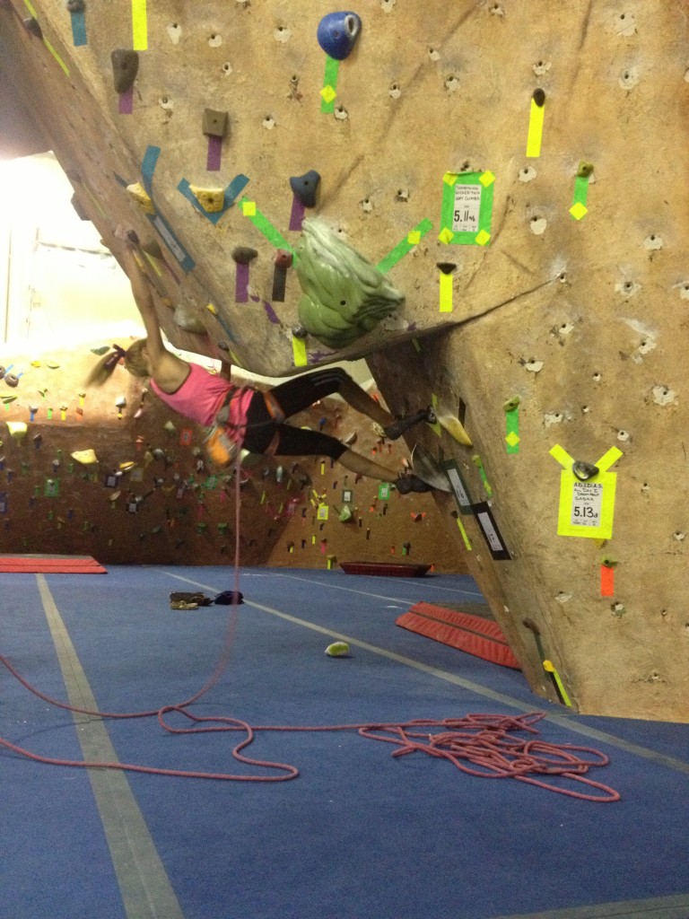 Sasha climbing her namesake route - A.D.I.D.A.S (All Day I Dream About Sasha)