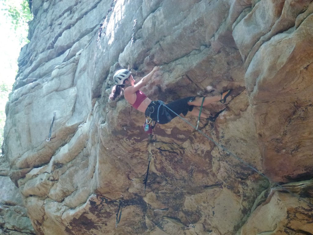 Last moves out the roof of Tiggers and Airplanes (5.11d)
