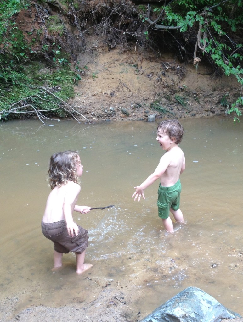 Gettin' wet and wild at a local greenway creek!