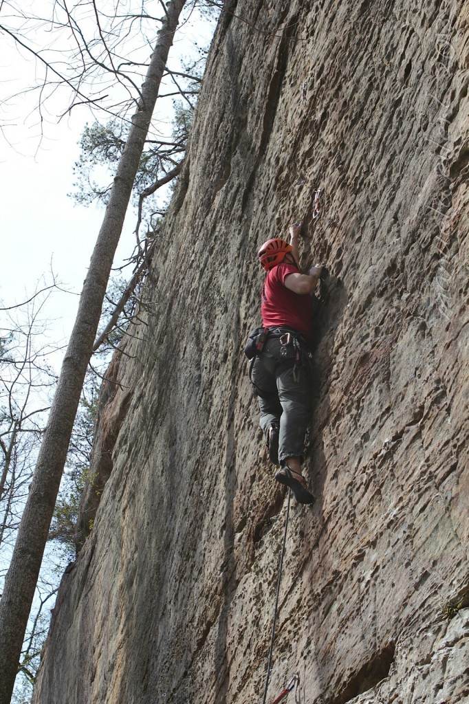 Steve on Social Stigma (5.11b)