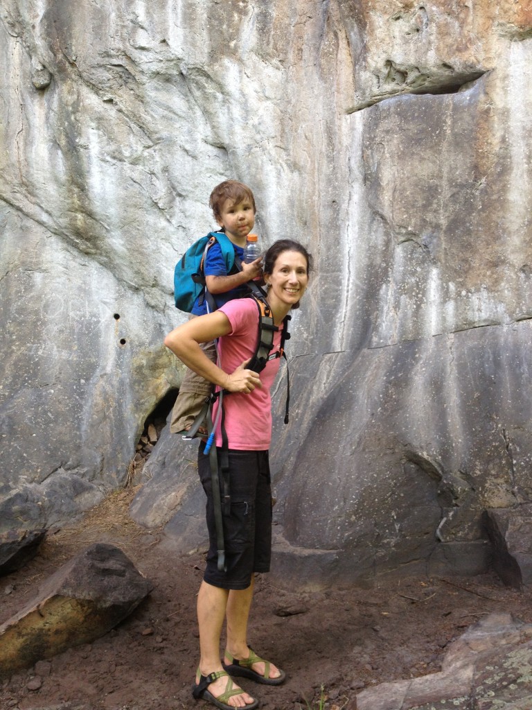 Ready to hike out after a fun day at the local crag