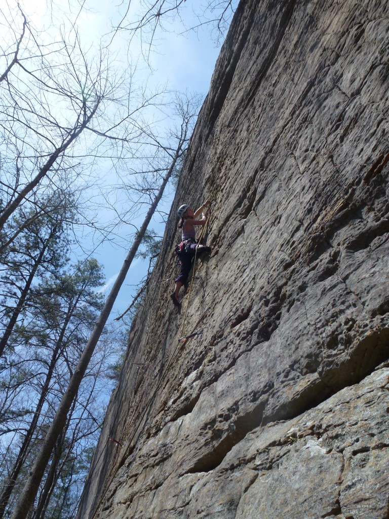 Working out the beta on Posse Whipped (5.12a)