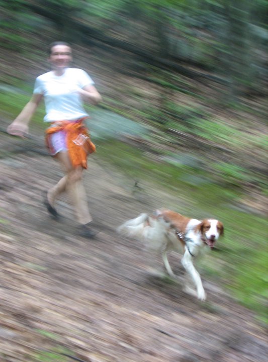 Anne "streaking" with Royal, one of her favorite running partners
