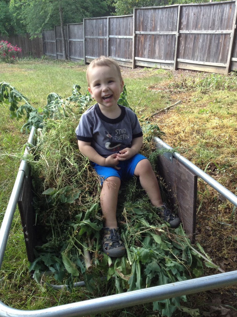 An enthusiastic helper can even make pulling weeds fun!