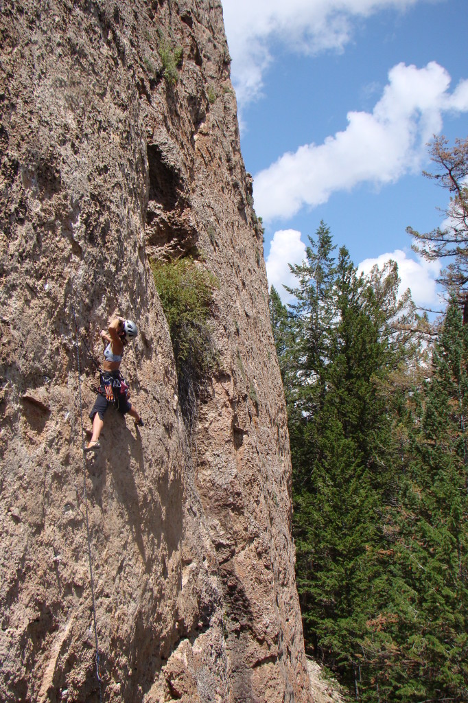 An oh-so-close onsight attempt at Toasted Cracker (5.11d) in Ten Sleep, WY ended with one wrong hold choice near the anchors...thankfully it went easily second go.