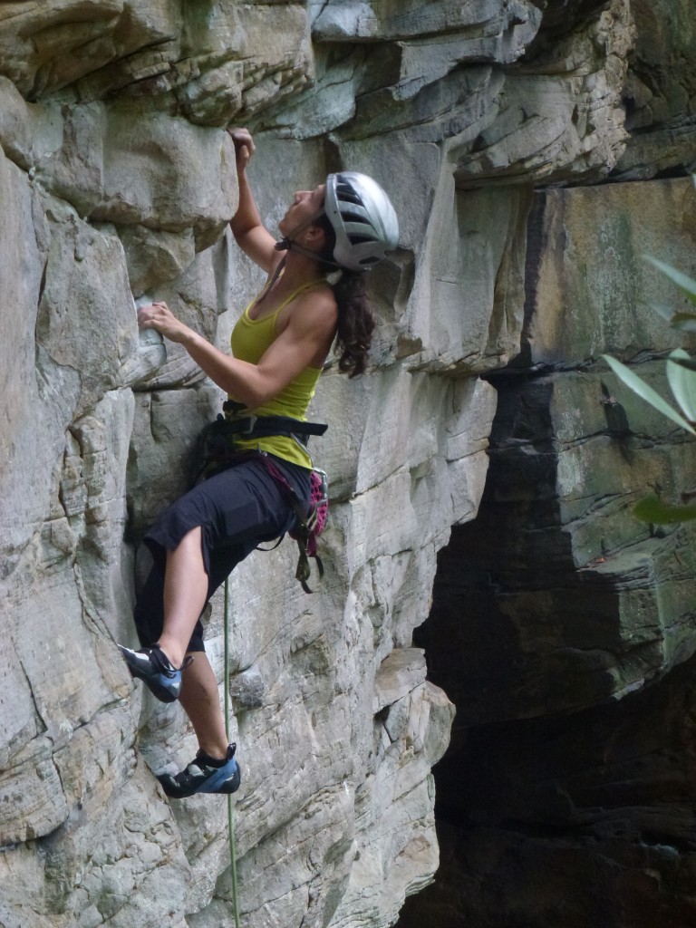 Trying out the new Tenaya Oasi on Lost Souls (5.12a)