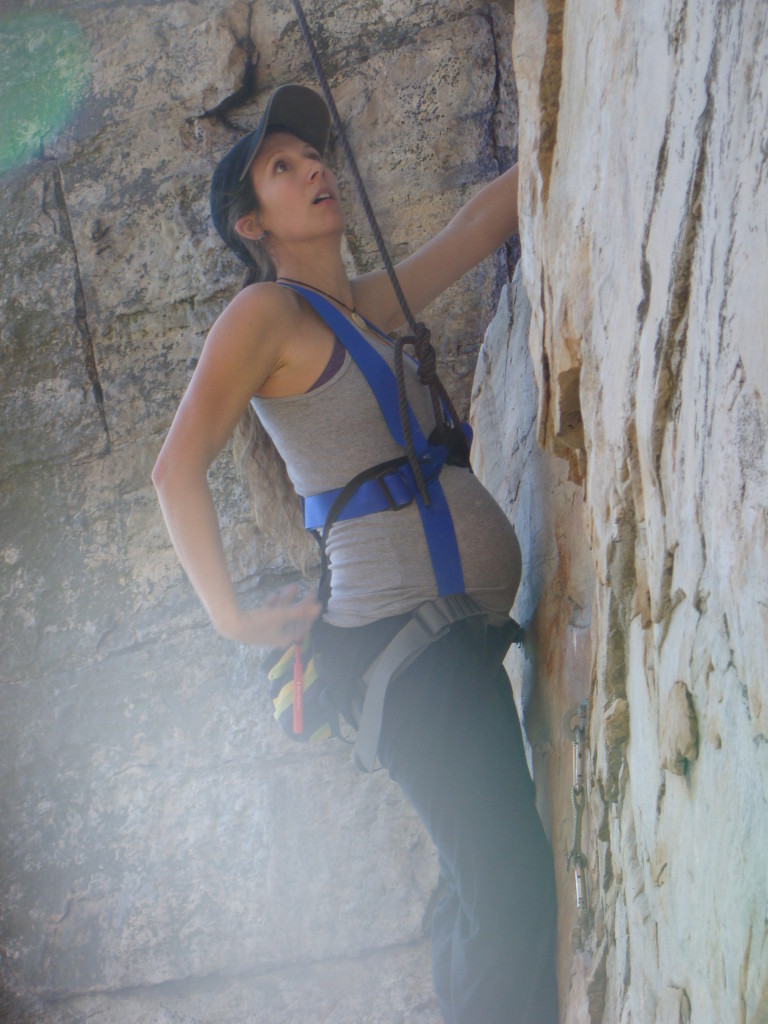 Crankin' at Pilot Mountain during my first pregnancy