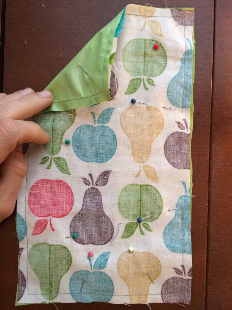 Steps 1-3. Note: My "opening" is on the right side, in between the two blue pins.