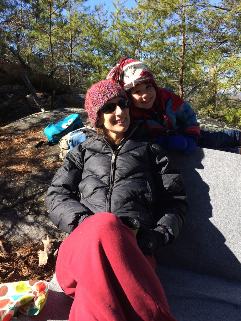 We found a sunny spot to watch everyone throw themselves at the Egg Boulder.