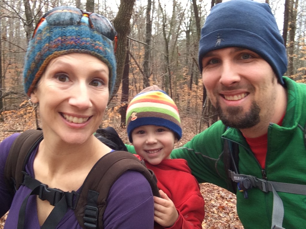 Family selfie taken on a holiday hike