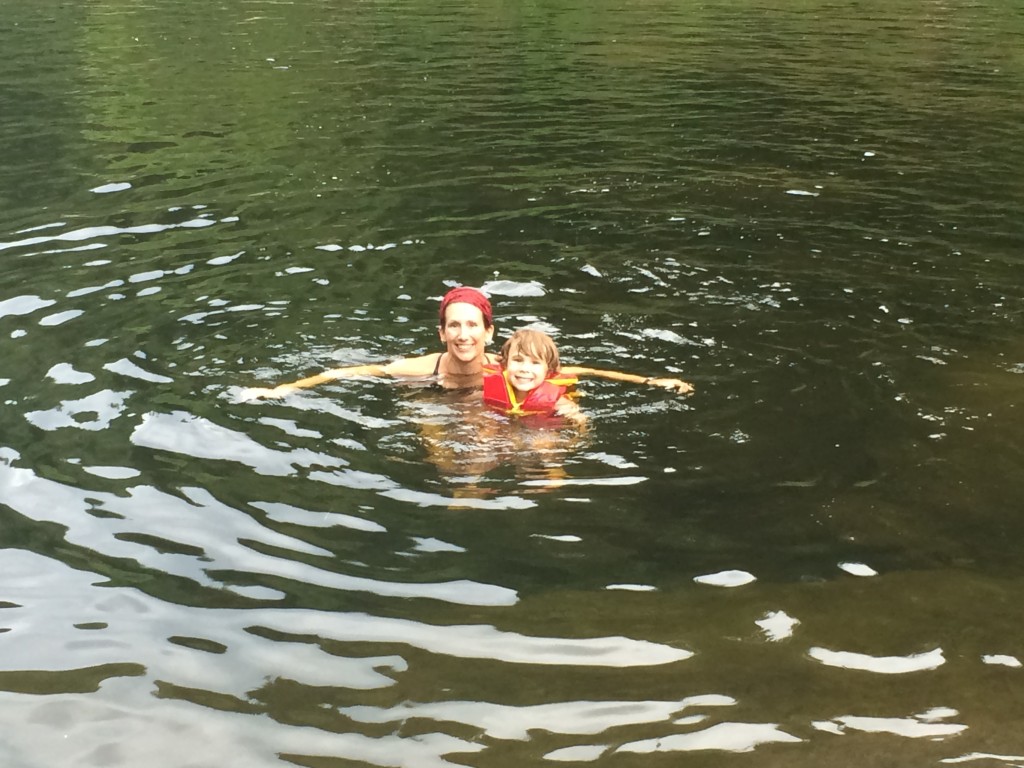 The traditional post-Lilly dip in Clear Creek!