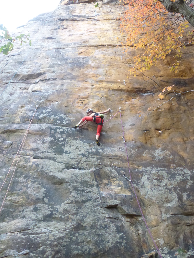Start of Techman crux traverse...
