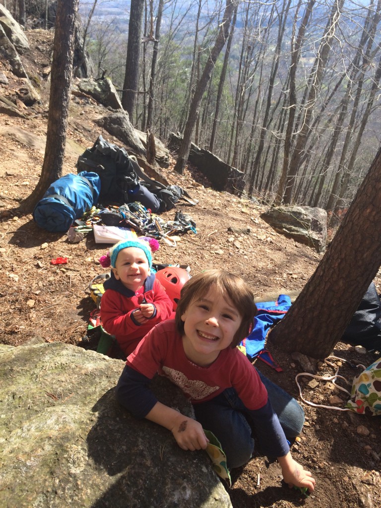 Happy kiddos at the  crag!