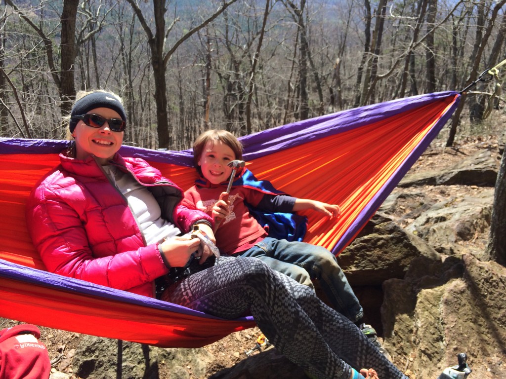 Big C enjoying some time with April, one of his fave climbing partners!