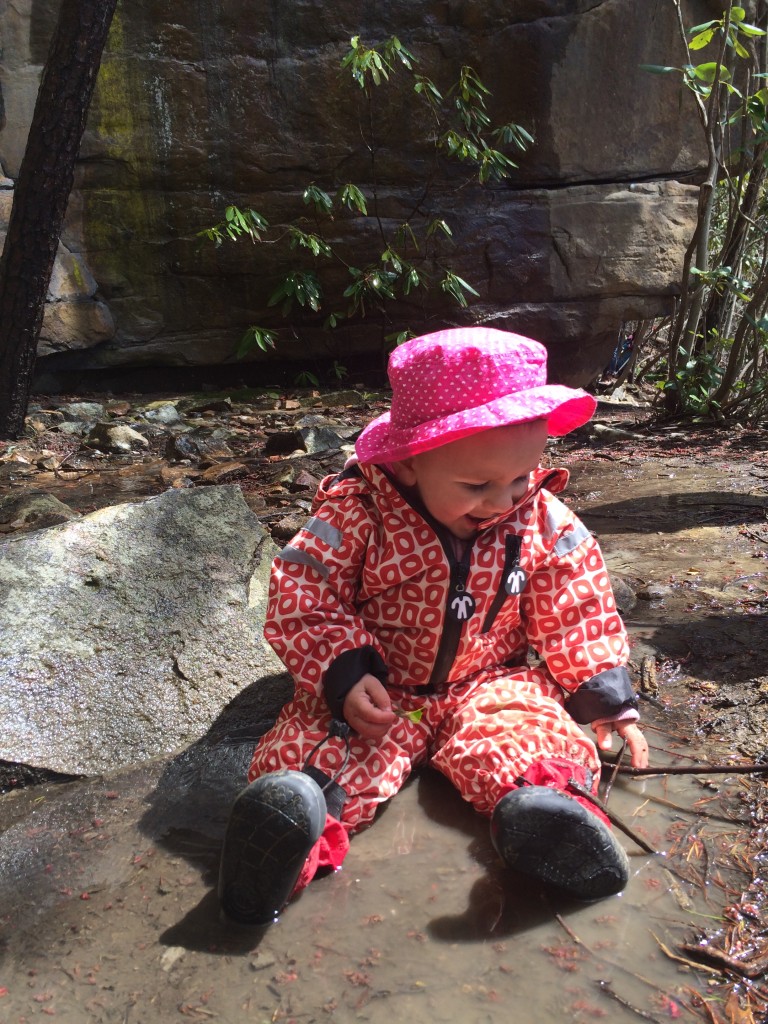 My rock princess sitting in a mud puddle.