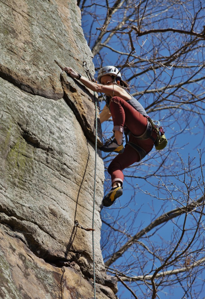 Trusting the rubber on my Tenaya Tarifa for the crux of La Futuriste 5.12b