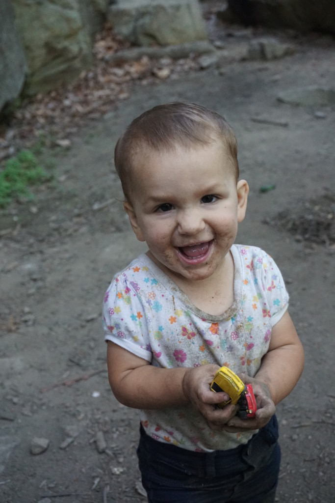 Happy child in the dirt.