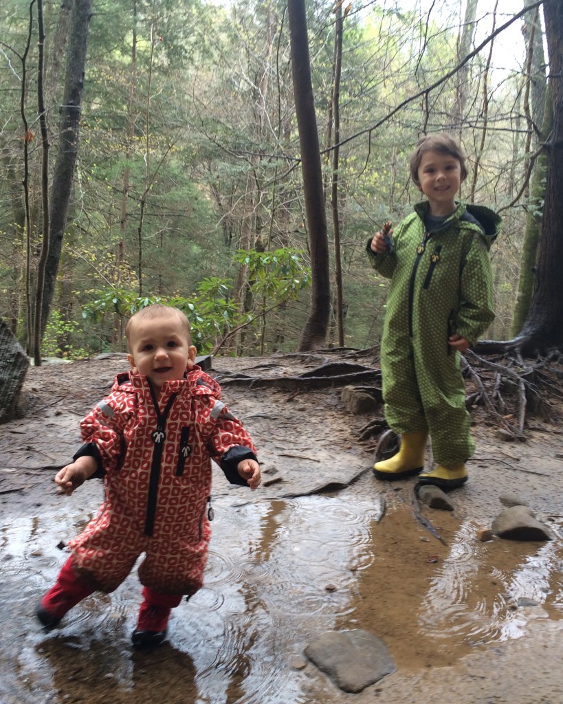 Thankful for Ducksday and Muddy Munchkin rain gear at Driveby Crag on Day 1!