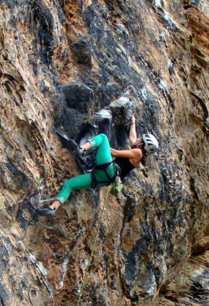 Starting the crux of Wild Yet Tasty 5.12a
