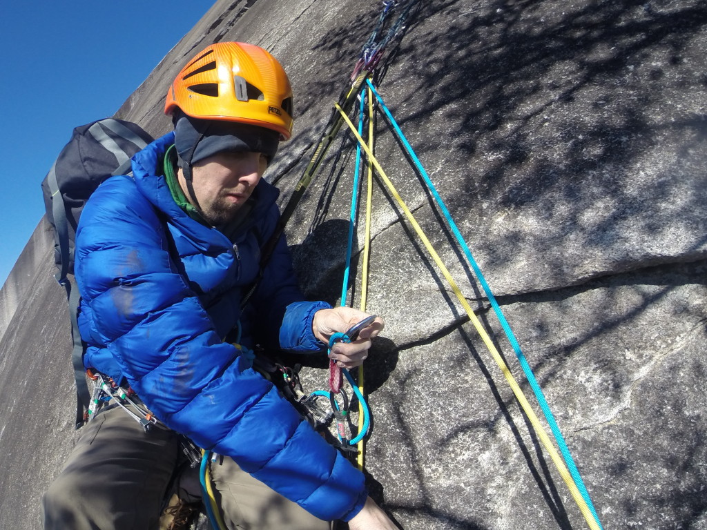 CragDaddy manning the upper belay station.