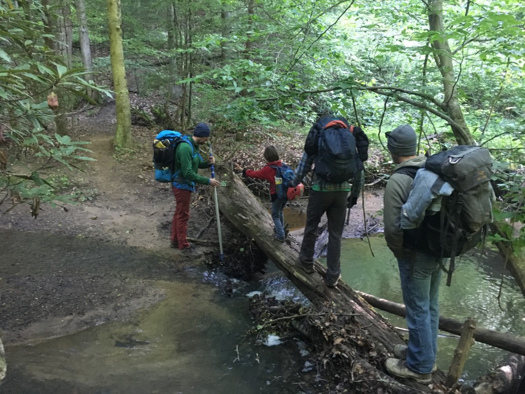 Crossing the creek at Miller Fork.