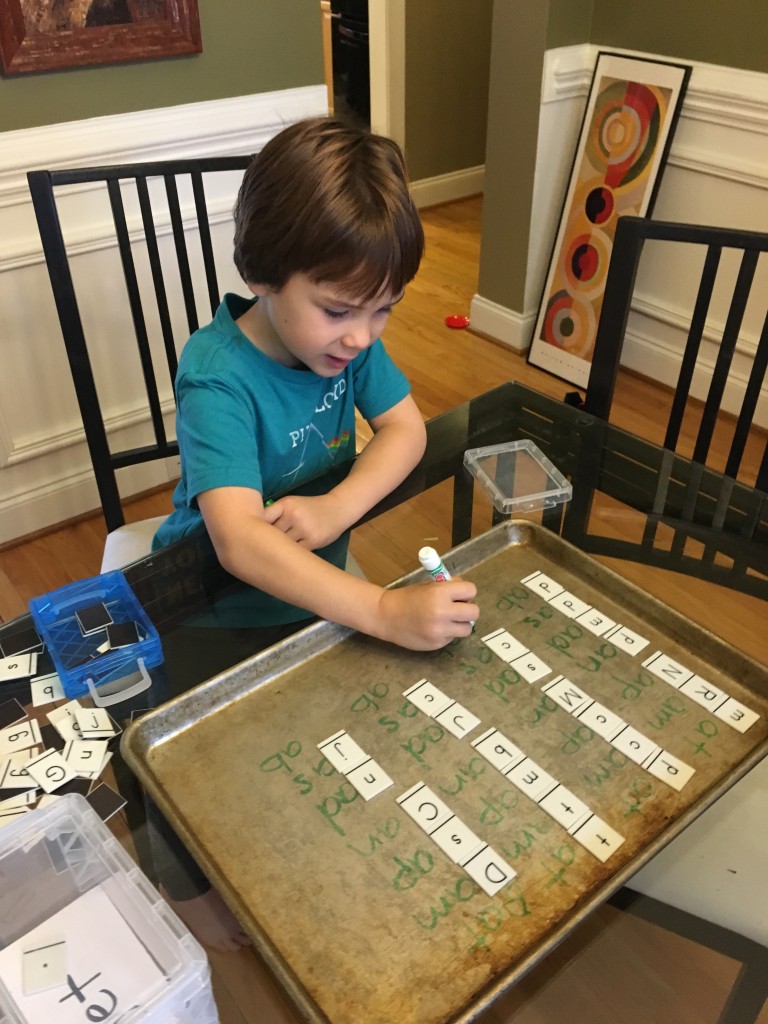 Making words with letter tiles
