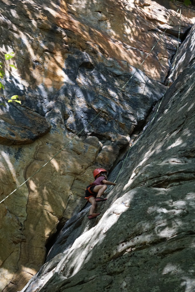 Big C slabbing (not crack climbing...) his way up Doce Do 5.6