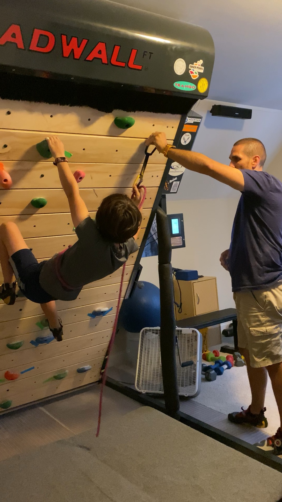 Climbing treadwall clearance