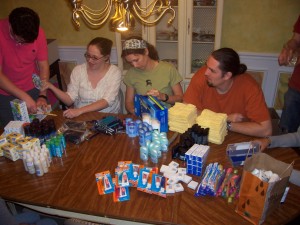 Packing Toiletry Kits for Urban Ministries of Durham