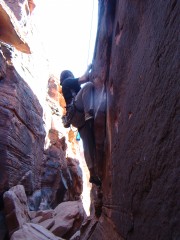 Steve on Black Gold (5.10a)