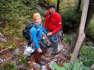 Steve being sweet to me in the gully :)