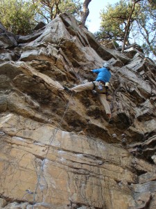 Steve pulling thru the overhangs