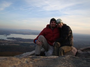 Enjoying an Alabama sunset from the top of a pillar - great view of Weiss Lake!