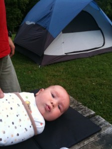 Canaan swaddled up and ready for bed!